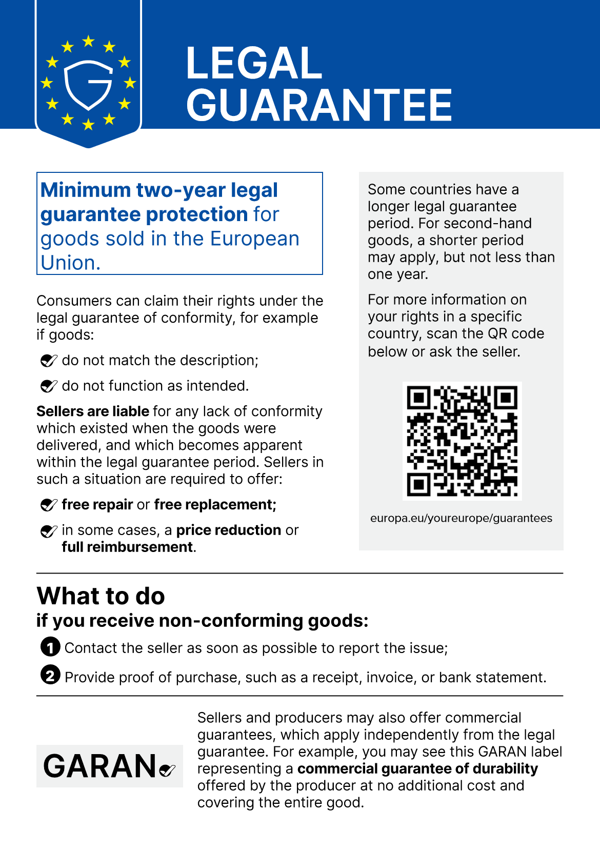 EU warranty notice