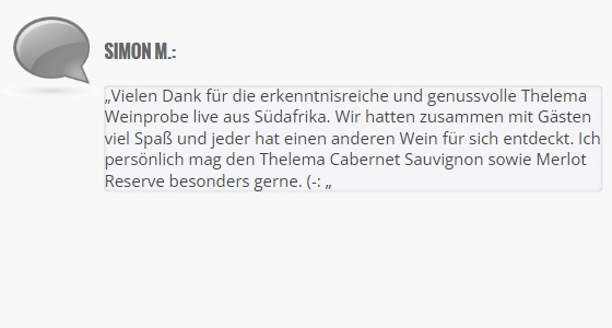Kunden Kommentar zur Online Weinverkostung