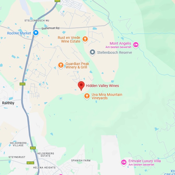 Hidden Valley Wines Map
