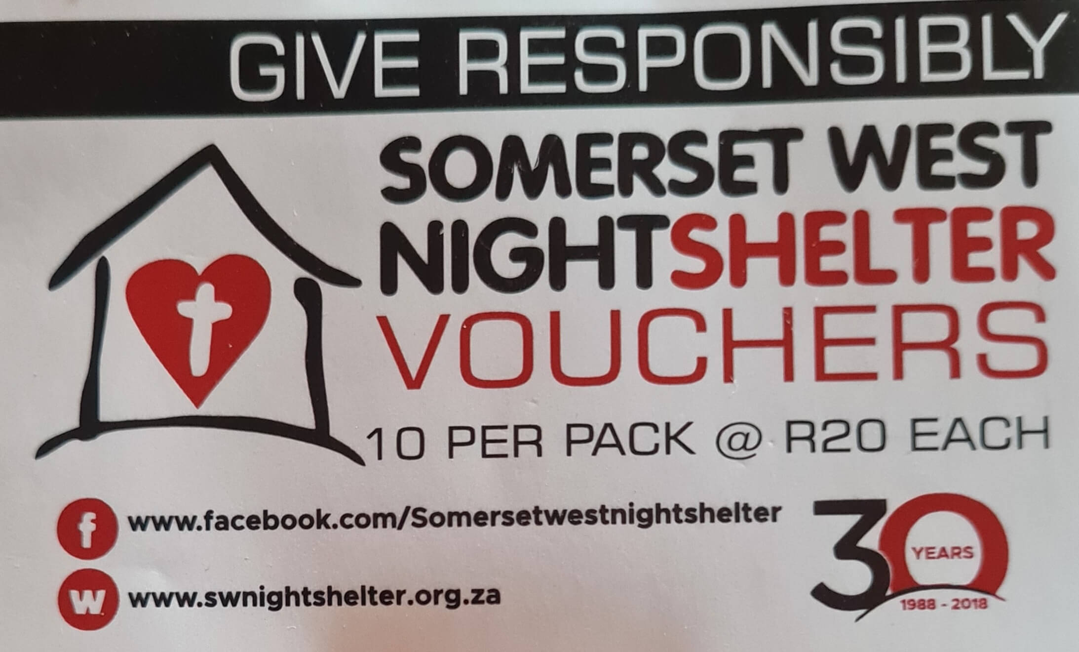 Voucher - Somerset West Nightshelter (10er Pack)