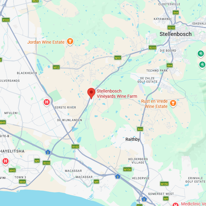 Stellenbosch Vineyards Map