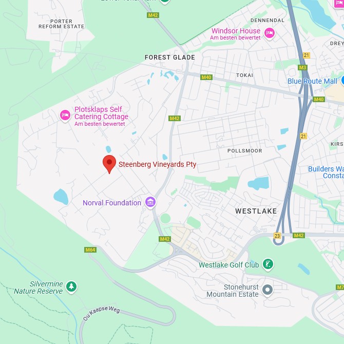 Steenberg Vineyards Map